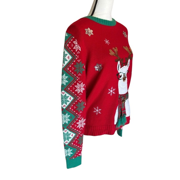 Llama in Glasses Ugly Christmas Sweater size small - Picture 2 of 6